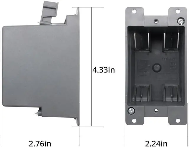 Alt view image 5 of 7 - Single Gang Electrical Outlet Box,Old Work, 14 Cubic Inch Junction Box,ETL Listed and 2 Hours Fire Certification, for Home Improvement (12 Pack)