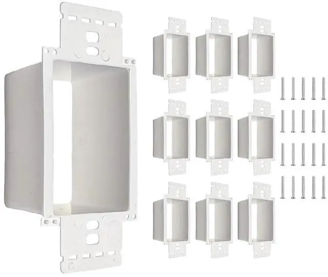 Main image of BestMounts - 10 Pack Electrical Power Outlet Box Extender Kit  Single Gang Box Extender - Single Receptacle Heavy Duty Plastic (White)