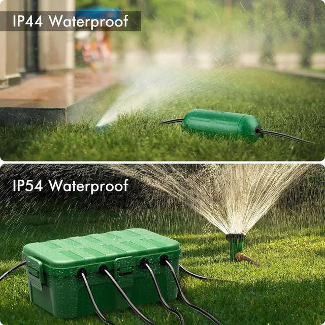 Alt view image 6 of 7 - [5 Pieces] RESTMO Large Outdoor Electrical Box, Outdoor Extension Cord Safety Cover, IP54 Waterproof Connection Box, Weatherproof Box for Power Strip, Outlet, Plug, Socket, Timer, Holiday Light, Green