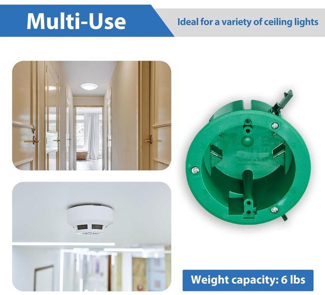 Alt view image 3 of 7 - Round Electrical Old Work Box, PVC, UL Listed, 6 Pack