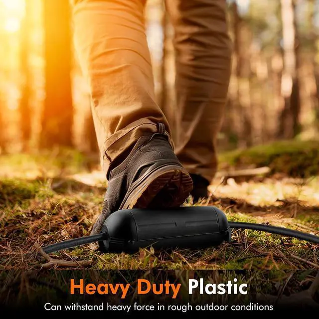 Alt view image 5 of 7 - Restmo 4 Pack Mini IP44 Waterproof Outdoor Connection Box with Lockable Latches and Mounting Holes, Weatherproof Extension Cord Safety Cover for Outdoor Plugs, Lights, Cables, Wires, Size Small, Black