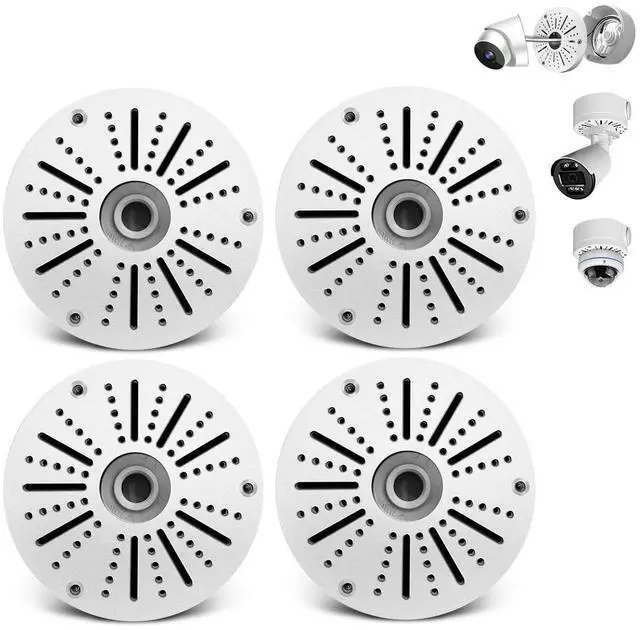 Main image of (Outdoor Security Camera Junction Box) Universal Junction Box for Bullet Dome Turret Cameras & Solar Panel, CCTV Base Box Hide Cable, Wall Ceiling Mount Bracket, Metal Electric Enclosure