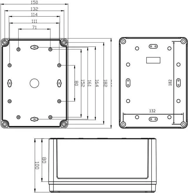 Alt view image 2 of 4 - MAKERELE Watertight Outdoor Plastic Junction Box 7.875.903.94 (200150100mm) IP67 Electronics Projects Junction Waterproof Case with 2 NPT 3/8 Glands