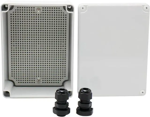 Alt view image 3 of 4 - MAKERELE Watertight Outdoor Plastic Junction Box 7.875.903.94 (200150100mm) IP67 Electronics Projects Junction Waterproof Case with 2 NPT 3/8 Glands