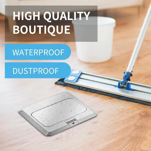 Alt view image 6 of 7 - Vagueior Recessed Floor Electrical Outlet Kit,Waterproof Electrical Outlet Covcer Box,Hidden 4.8A USB+20A Tamper-Resistant Receptacle Outlet with Slow Elastic Damping ETL Certified,Silver (1 Pack)