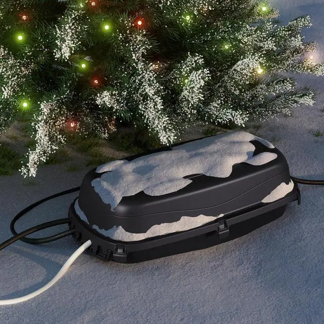 Alt view image 6 of 7 - D-Line Outdoor Weatherproof Electrical Cable Box, IP54 Rated for Safe Outdoor Use, Power Strip Enclosure, Plug Protector, Garden Extension Cord Cover - 11.4in (L) x 4.92in (W) x 4.33in (H) - Black