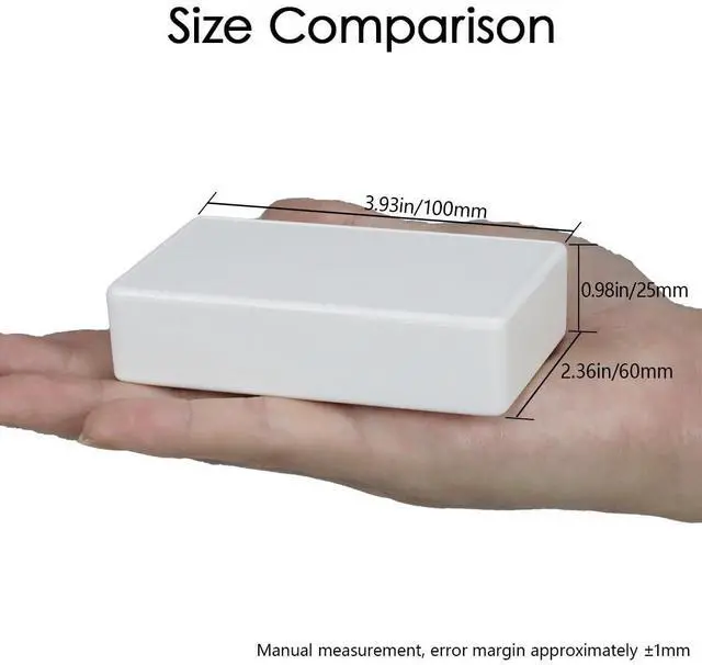 Alt view image 2 of 7 - LeMotech Project Box 10 Pieces ABS Plastic Electrical Project Case Small Junction Box for Electronics White 3.94 x 2.36 x 0.98 inch (100 x 60 x 25 mm)