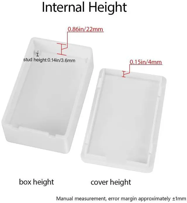 Alt view image 4 of 7 - LeMotech Project Box 10 Pieces ABS Plastic Electrical Project Case Small Junction Box for Electronics White 3.94 x 2.36 x 0.98 inch (100 x 60 x 25 mm)