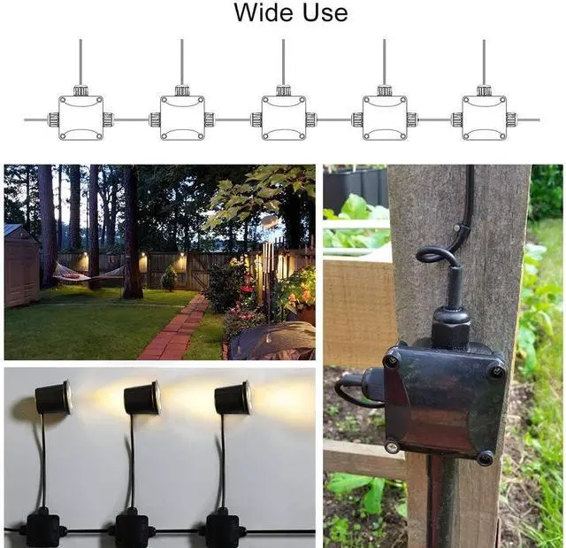 Alt view image 7 of 7 - 5Pcs Waterproof IP68 Cable Connector, Light IP68 Junction Box, Larger 3-Way External/Outdoor Electrical Junction Box 5.5mm-10.2mm (1 PCS Screwdriver)