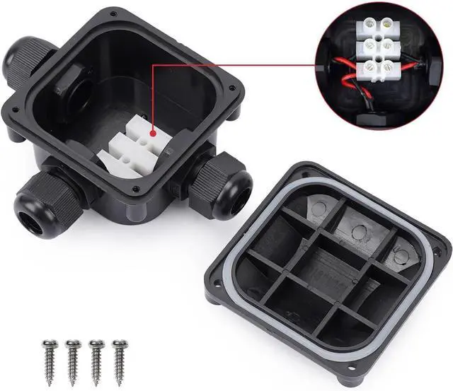 Alt view image 6 of 7 - 5Pcs Waterproof IP68 Cable Connector, Light IP68 Junction Box, Larger 3-Way External/Outdoor Electrical Junction Box 5.5mm-10.2mm (1 PCS Screwdriver)
