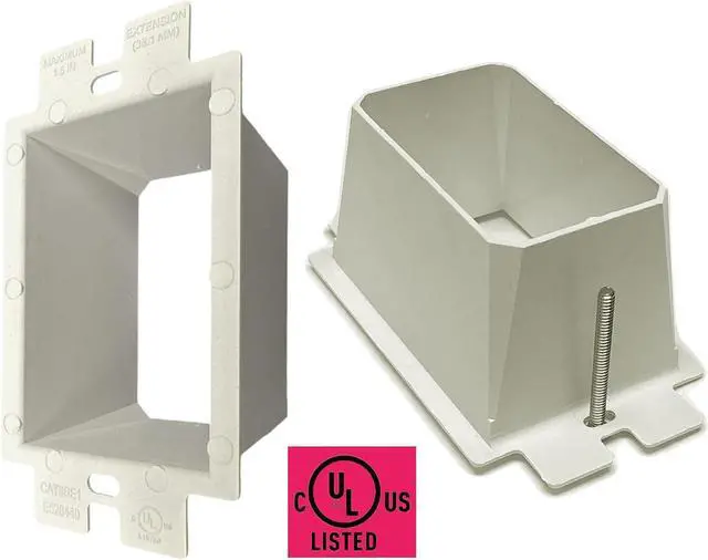Alt view image 3 of 7 - iMBAPrice IMBA-BE1-25 (UL Listed) 1-Gang Non-Metallic Electrical Power Outlet Box Extender for Power Switch Receptacles Accessories, 25-Pack