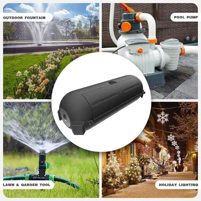 Alt view image 7 of 7 - [9 Pack] Outdoor Extension Cord Safety Cover, IP44 Waterproof Connection Protector, Weatherproof Electrical Box for Outdoor Plug, Outlet, Holiday Light, Halloween and Christmas Decorations, Black