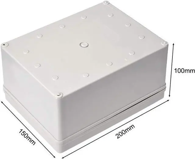Alt view image 2 of 5 - uxcell 200mm x 150mm x 100mm Dustproof IP65 Junction Box DIY Case Enclosure Gray