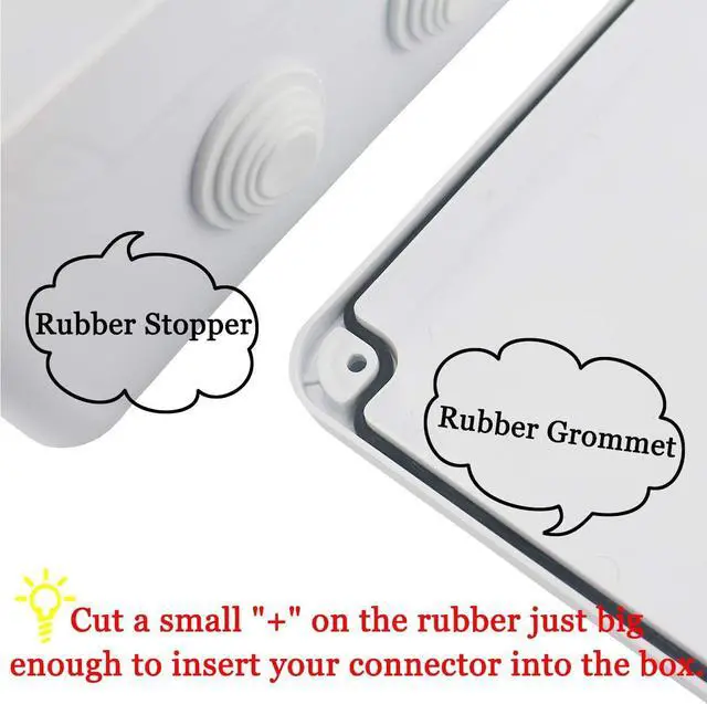 Alt view image 2 of 7 - Sunnyglade ABS Plastic Electrical Junction Box IP65 Waterproof Universal Outlet Box Durable Outdoor Electrical Gang Box White 11.8 x 9.8 x 4.7 inch