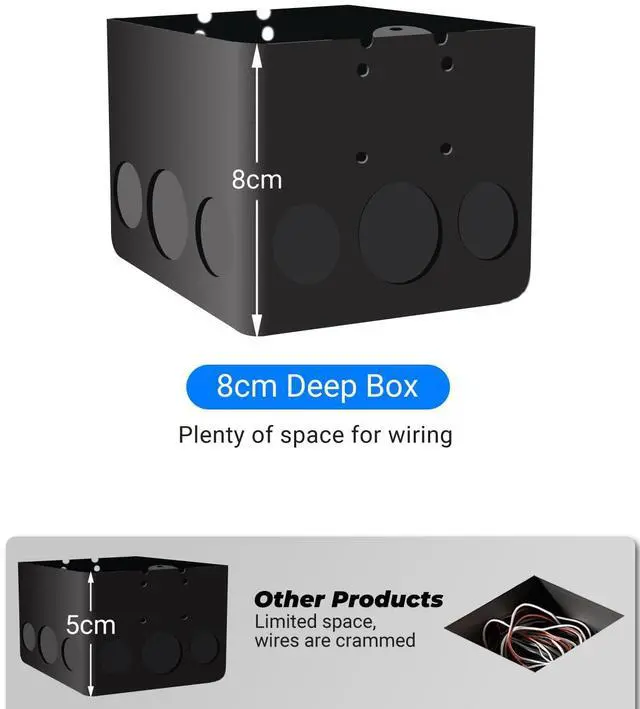Alt view image 3 of 7 - Pop Up Floor Outlet with Stainless Steel Cover 20amp TR Outlet and USB Chargers Receptacle Box