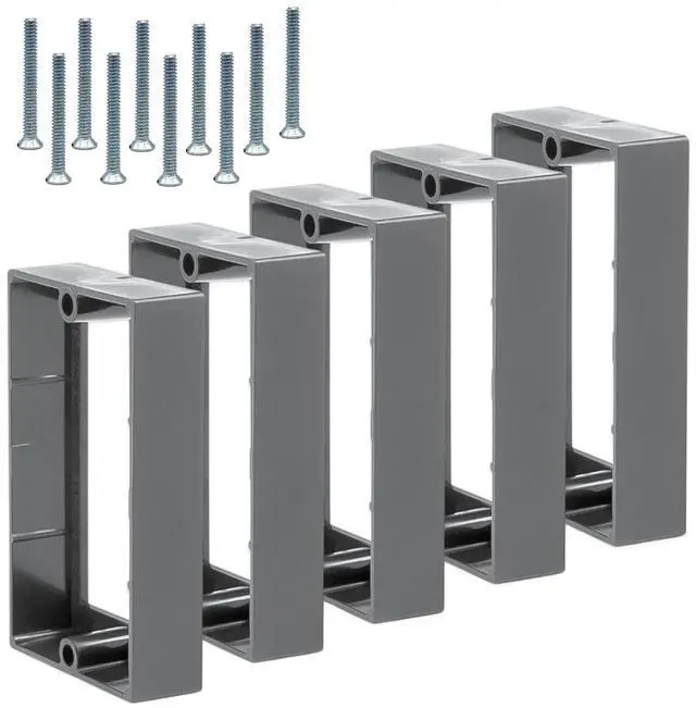 Main image of 3/4" Single Gang Receptacle Outlet Box Extenders UL Listed, Screws (6-32 x 1.25), Electrical Outlet Extender for Electrical Box & Electrical Outlet Switches, Black/Gray (Pack of 5)