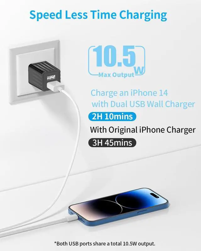 Alt view image 2 of 7 - USB Wall Charger, 4-Pack 2.1A/5V Dual-Port USB Cube Power Adapter Charger Plug Box Brick for iPhone 16 15 14 13 12 11 X,iPad,iPad Pro/Air/Mini,Samsung Galaxy/Note,LG,Moto,Pixel,Kindle Fire,AirPods/Pro