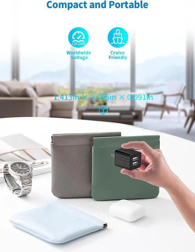 Alt view image 4 of 7 - USB Wall Charger, 4-Pack 2.1A/5V Dual-Port USB Cube Power Adapter Charger Plug Box Brick for iPhone 16 15 14 13 12 11 X,iPad,iPad Pro/Air/Mini,Samsung Galaxy/Note,LG,Moto,Pixel,Kindle Fire,AirPods/Pro