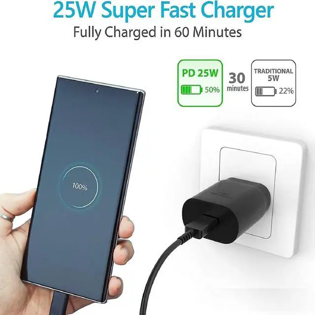 Alt view image 2 of 7 - for Samsung Charger Fast Charging Cord 2-Pack Type C Fast Charger 25W USB C Charger Compatible with Samsung Galaxy A16 A15 A55 C55 S25 S25+ S24 S23 S22 S21 S20 Plus/Ultra/FE/Z Fold/Z Flip/Galaxy Tab