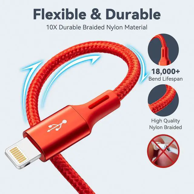 Alt view image 5 of 7 - Multi Charging Cable, 1Ft/2Pack Multi Charging Cord, 4 in 1 Multi Charger Cable,Short Multi Charger,Fast Charging with IP/Type C/Micro USB Ports for Cell Phones/Tablets/Samsung Galaxy/LG/iPads & More