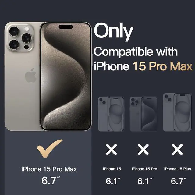 Alt view image 2 of 7 - JETech Magnetic Case for iPhone 15 Pro Max 6.7-Inch Compatible with MagSafe Wireless Charging, Shockproof Phone Bumper Cover, Anti-Scratch Clear Back (Clear)