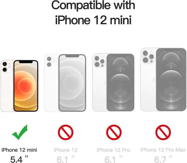 Alt view image 2 of 7 - JETech Magnetic Case for iPhone 12 Mini 5.4-Inch Compatible with MagSafe Wireless Charging, Shockproof Phone Bumper Cover, Anti-Scratch Clear Back (Black)