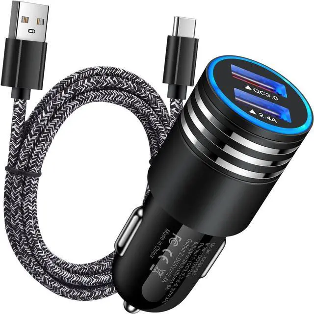 Main image of USB C Fast Car Charger for Samsung Galaxy S25 S24 S23 S22 S21 S20 Z Flip 6 5 4/Z Fold 6 5 4 A16 A25 A35 A15 A54 A14 A53 A03S A13 A23,Quick Charge 3.0 Rapid Car Adapter+6ft Type C Fast Charging Cable