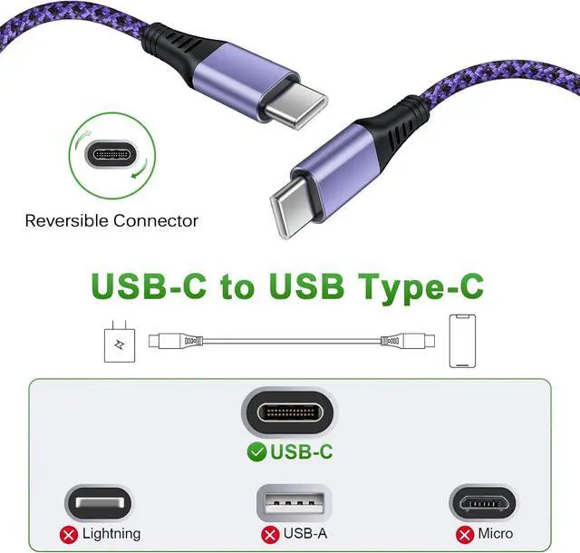 Alt view image 3 of 7 - USB C to USB C Fast Charging Cable 3-Pack 6ft Type C Cable PD Cord Compatible iPhone 16 Pro Max Plus/15,Samsung Galaxy A15 5G/A54/S24 Ultra/A14/A35/A13/A23/S23FE/S21/Z Fold6/A53/S22,Pixel 9 Pro/8a/7/6