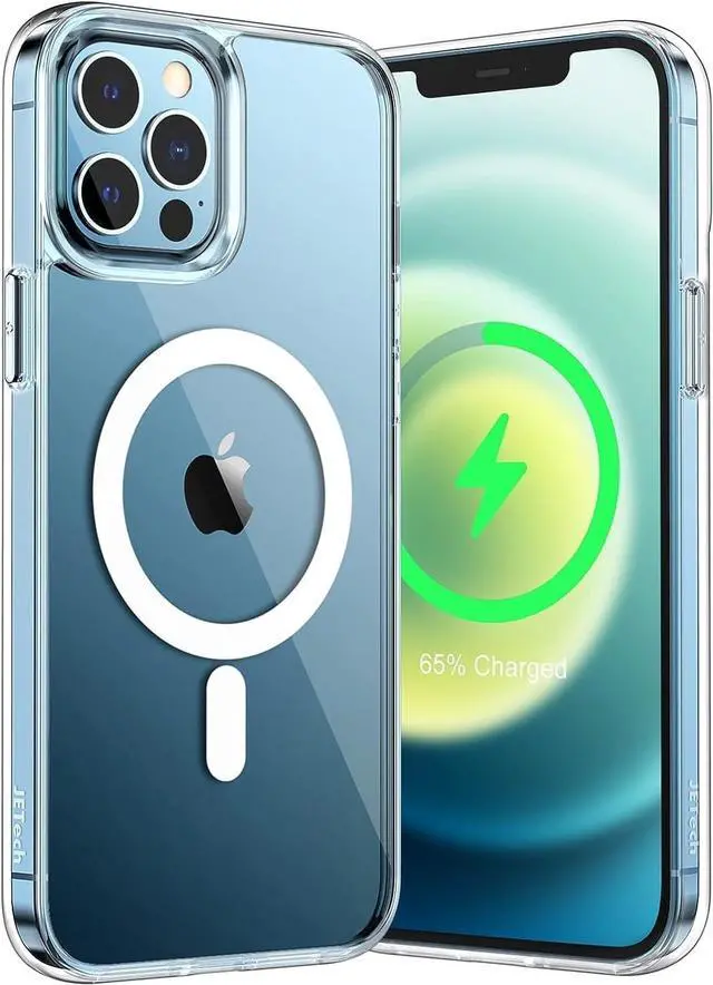 Alt view image 4 of 7 - JETech Magnetic Case for iPhone 12 Pro Max 6.7-Inch Compatible with MagSafe Wireless Charging, Shockproof Phone Bumper Cover, Anti-Scratch Clear Back (Clear)