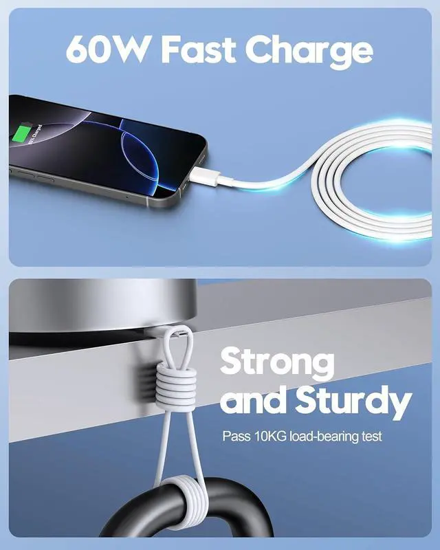 Alt view image 4 of 7 - [2025 Upgraded] iPhone 16e/16 Pro Charger, 2-Pack 20W USB C Fast Wall Charger Block with 60W 6FT USB C Charging Cable Cord for iPhone 16/16 Pro Max/16 Plus/16e/15/15 Pro/15 Pro Max, iPad Power Adapter