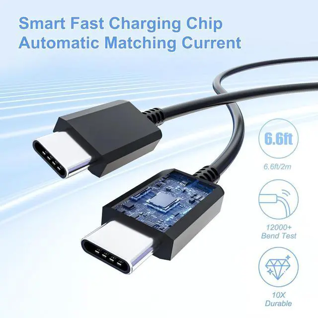 Alt view image 5 of 7 - Super Fast Charger Type C Kit,25W PD USB C Wall/Car Charger for Galaxy S25/S24/S23/S22/Plus/Ultra/FE/Note 20/10/A71,2020/2018 Pad Pro/Air,with 2X USB C-to-C Cable(6.6ft)