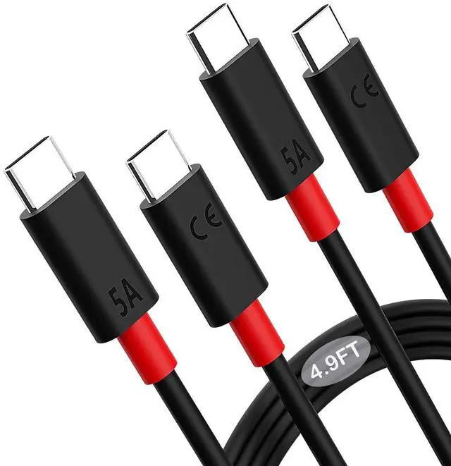 Main image of 2 Pack USB Type C Fast Charging Cable for Motorola Edge 2022/2021, 4.9FT USB C to C Data Sync Charger Cable for Moto G Power/G Play/G Stylus Replacement Charging Cord for Moto Razr 40 Ultra 2023 Razr+