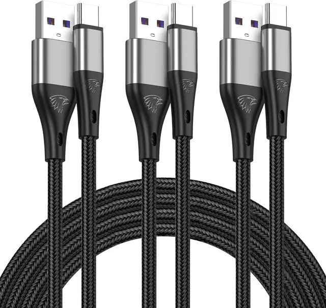 Main image of Extra Long 16FT USB Type C Cable Fast Charging,3pack Premium Nylon Braided 3A Rapid Charger Cord,Type C to A Cable Compatible for Samsung Galaxy S21 S20 S10 S9 S8 Plus,Note 20 10 9 8, LG V50 V40 G8
