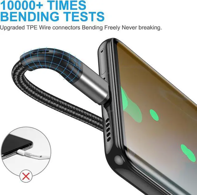 Alt view image 7 of 7 - Extra Long 16FT USB Type C Cable Fast Charging,3pack Premium Nylon Braided 3A Rapid Charger Cord,Type C to A Cable Compatible for Samsung Galaxy S21 S20 S10 S9 S8 Plus,Note 20 10 9 8, LG V50 V40 G8