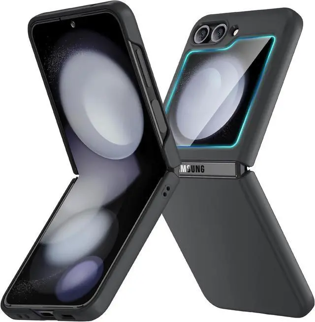 Main image of Ruky for Samsung Galaxy Z Flip 5 Case, Full Body Cover Hard PC Ultra-Thin Anti-Scratches Shockproof, Support Wireless Charging Protective Phone Case for Samsung Galaxy Z Flip 5, Black