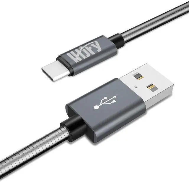 Alt view image 2 of 7 - USB Type C Cable, Metal Braided 6.6ft 2 Pack Durable USB-A to USB-C Charging Cable, Fast Charger Cord for Samsung Galaxy S21 S20+ S10 S9 S8 A51 Note PS5 Controller Pixel