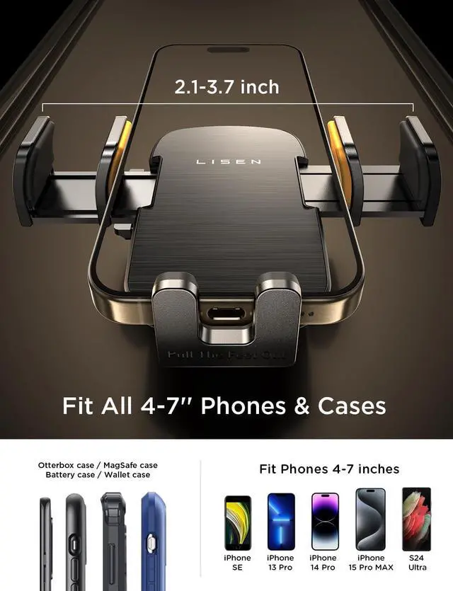 Alt view image 5 of 7 - CD Phone Holder for Car Adjustable CD Slot Phone Mount Holder for iPhone Ultra Sturdy Cell Phones Holders for Your Car Accessories for Women for iPhone 16e 16  S25 S24 All Phones Black