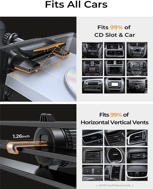 Alt view image 6 of 7 - CD Phone Holder for Car Adjustable CD Slot Phone Mount Holder for iPhone Ultra Sturdy Cell Phones Holders for Your Car Accessories for Women for iPhone 16e 16  S25 S24 All Phones Black
