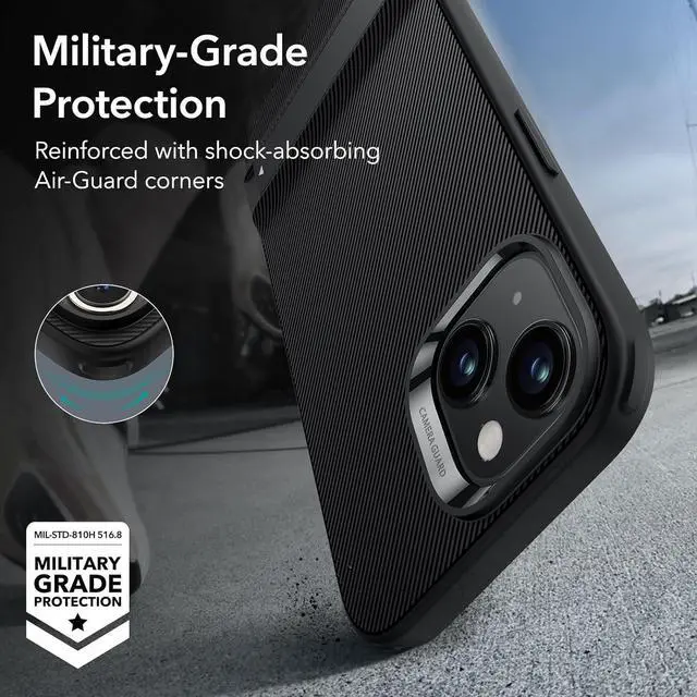 Alt view image 5 of 7 - ESR for iPhone 15 Pro Case, Metal Kickstand Case, 3 Stand Modes, Military-Grade Drop Protection, Supports Wireless Charging, Slim Back Cover with Patented Kickstand, Boost Series, Black