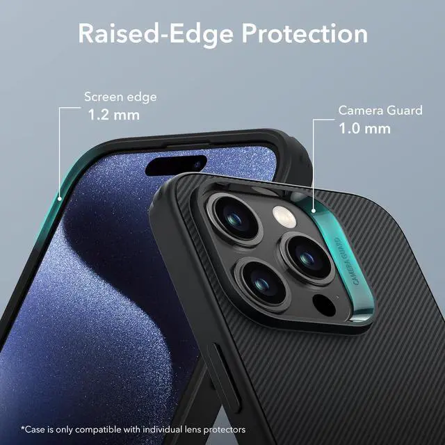 Alt view image 7 of 7 - ESR for iPhone 15 Pro Case, Metal Kickstand Case, 3 Stand Modes, Military-Grade Drop Protection, Supports Wireless Charging, Slim Back Cover with Patented Kickstand, Boost Series, Black