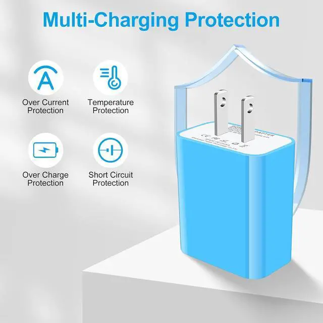 Alt view image 6 of 7 - 18W QC3.0 Fast Wall Charger Plug for Android Phone Fast Charging for Fire Tablet, Kindle, Samsung Galaxy J3 J5 J7 J8 S7 S6, PS4 Xbox LG K40 K20, Moto E4 E5 E6, Micro USB Charger Cable Cord 6FT 2Pack