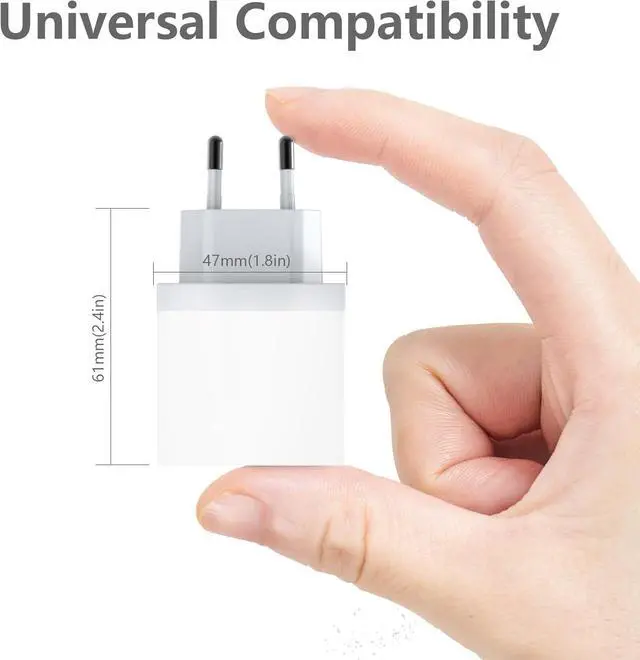 Alt view image 7 of 7 - 25W USB C European Plug Adapter with 6FT Cable for iPhone 14/14 Pro/14 Pro Max/14 Plus/13 12 11 XS XR X, Travel USBC Charging Power Charger Cord for Europe EU Euro Spain Italy France Germany