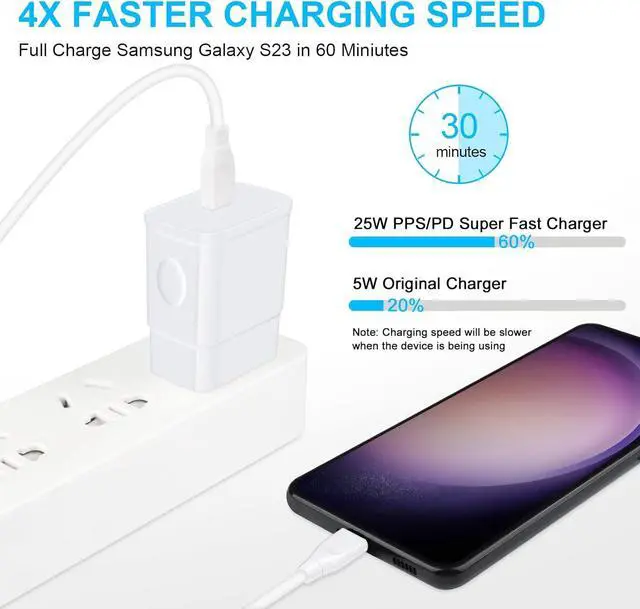 Alt view image 2 of 7 - 25W Super Fast Charger, 10FT Long Android Phone C Charger USB Type C Cable Fast Charging for Samsung Galaxy A16 5G A15 A14 5G A35 A55 A54 A53 A13 S25 Ultra S24 FE S23 S22 S21 S20 A03s A04s A02s A25