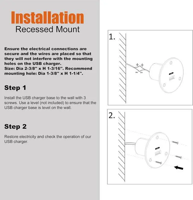 Alt view image 7 of 7 - Facon 12V Wall Mount Socket - RV USB C Charging Port & QC3.0 USB Charger Socket - Dual 18W (A+C) Direct Wire for RV Camper Trailer Boat Electrical