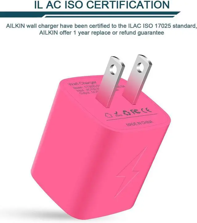 Alt view image 2 of 7 - Wall Charger, AILKIN USB Plug Fast Charging Block, Power Adapter Cube 2 Port Charge Travel Brick Cell Quick Chargers Box for iPhone Samsung Galaxy USB Box Base Brick