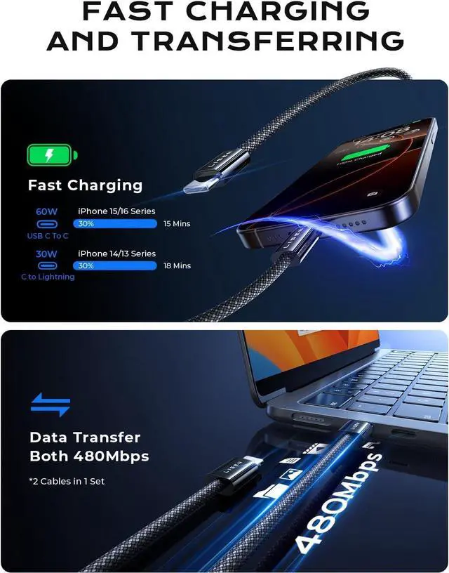 Alt view image 5 of 7 - LISEN 90W USB C Car Charger Fast Charging, Dual PD 45W USB C Port for iPhone 16 Car Charger, Super Fast Car Charger USB C Cigarette Lighter Adapter with USB C & Lightning Cable for iPhone 15/14/Galaxy