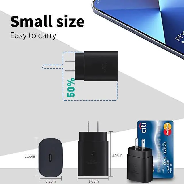 Alt view image 6 of 7 - for Samsung Galaxy S20 FE 5G S21 S23 S24 S25 Ultra Plus A53 Phone Fast Charger, for Samsung USB-C Super Fast Charging Power Adapter-25W PD Charger Block, for Samsung Galaxy Note 10 20 Type C EP-TA800