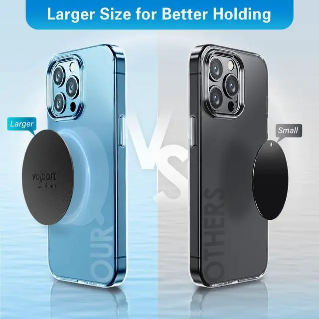 Alt view image 5 of 6 - volport Metal Plate for Phone Magnet, 10 Pack MagicPlate with 3M Adhesive Replacement for Magnetic Phone Car Mount Holder & Cradle & Stand (Vent/CD/Windshield/Dashboard) - Rectangle and Round