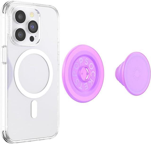 Alt view image 7 of 7 - PopSockets Phone Grip with Expanding Kickstand, Compatible with MagSafe, Adapter Ring for MagSafe Included, Wireless Charging Compatible - Pink Opalescent