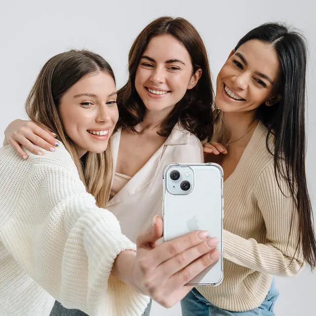 Alt view image 5 of 7 - Mkeke for iPhone 15 Case Clear, [Not Yellowing] [Military-Grade Drop Protection] Clear Slim Phone Cases for Apple iPhone 15 with Shockproof Bumper 2023